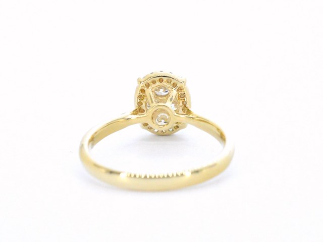 Gouden ring met diamanten in ovaal vorm - afbeelding 7 van  9
