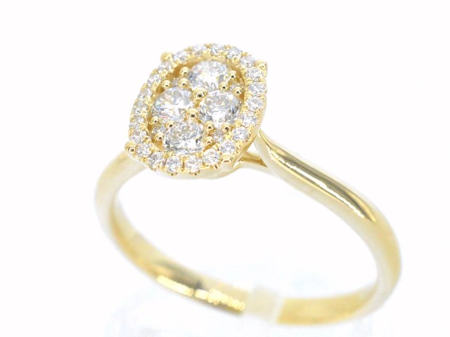 Gouden ring met diamanten in ovaal vorm - afbeelding 5 van  11