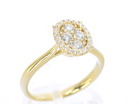 Gouden ring met diamanten in ovaal vorm - afbeelding 6 van  11