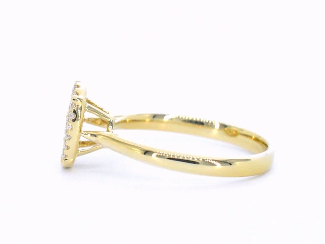 Gouden ring met diamanten in ovaal vorm - afbeelding 7 van  11