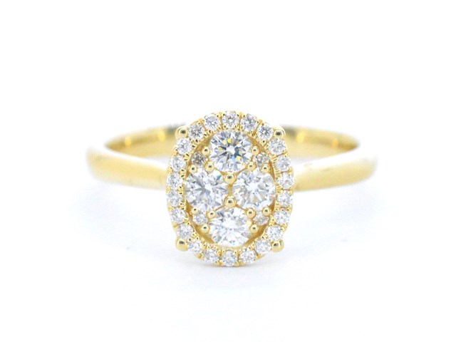 Gouden ring met diamanten in ovaal vorm - afbeelding 8 van  11