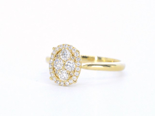 Gouden ring met diamanten in ovaal vorm - afbeelding 10 van  11