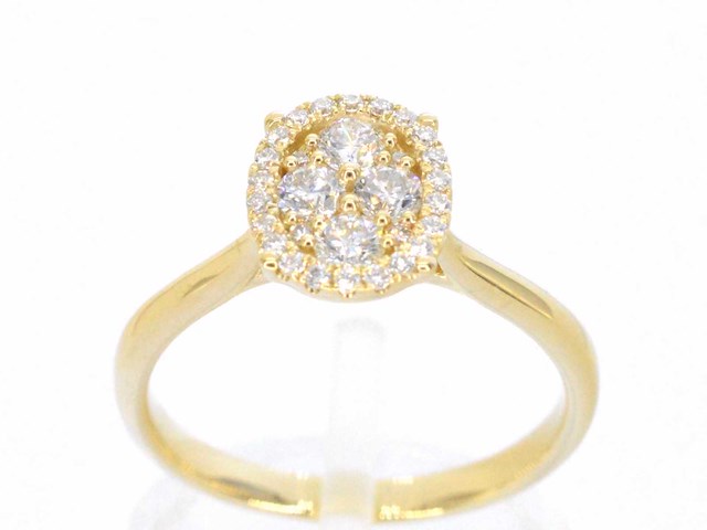 Gouden ring met diamanten ovaal vorm - afbeelding 1 van  10
