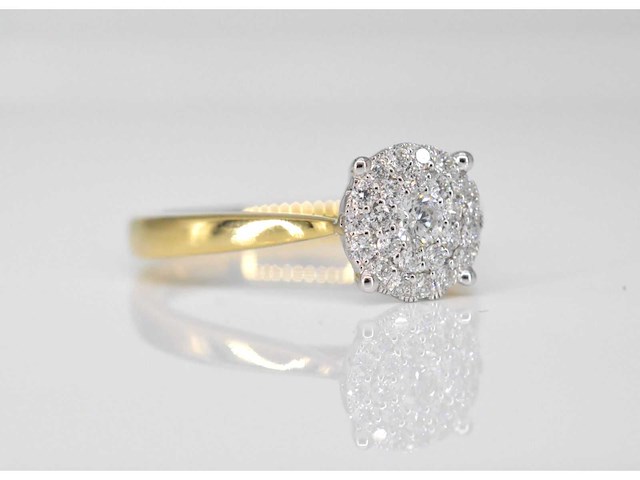 Gouden ring met diamanten - afbeelding 4 van  7