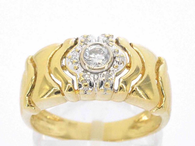 Gouden ring met diamanten - afbeelding 1 van  9