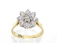 Gouden ring met diamanten - afbeelding 1 van  9