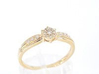 Gouden ring met diamanten - afbeelding 5 van  10