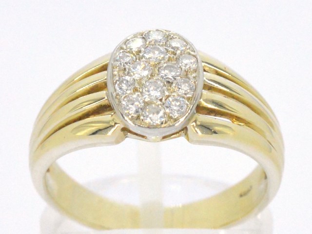 Gouden ring met diamanten - afbeelding 1 van  11
