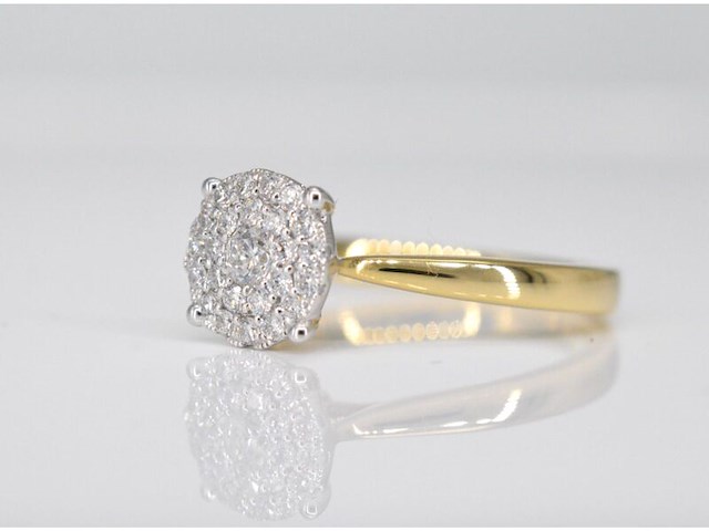 Gouden ring met diamanten - afbeelding 4 van  8