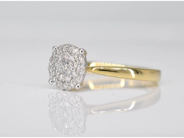 Gouden ring met diamanten - afbeelding 4 van  8