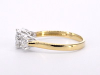 Gouden ring met drie chatons van diamanten 0.75 carat - afbeelding 8 van  10