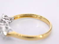 Gouden ring met drie chatons van diamanten 0.75 carat - afbeelding 9 van  10