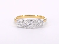Gouden ring met drie chatons van diamanten 0.75 carat - afbeelding 8 van  11