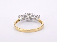 Gouden ring met drie chatons van diamanten 0.75 carat - afbeelding 9 van  11