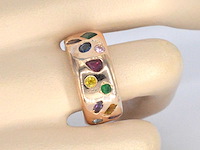 Gouden ring met edelstenen - afbeelding 2 van  5