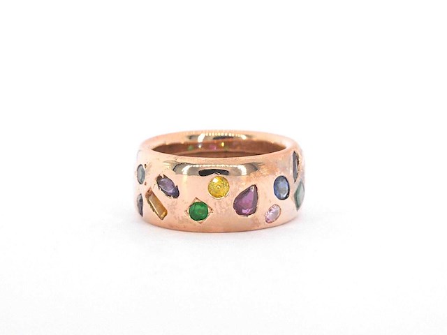 Gouden ring met edelstenen - afbeelding 1 van  6