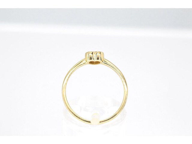 Gouden ring met een briljant geslepen diamant in hartvorm - afbeelding 4 van  7