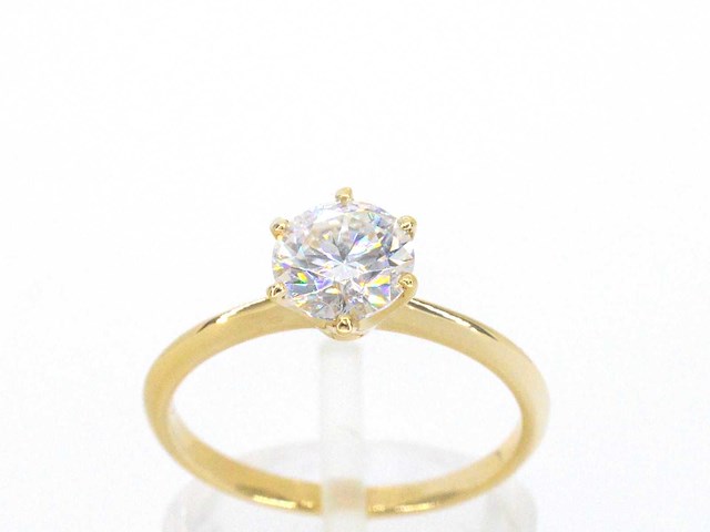 Gouden ring met een briljant geslepen diamant van 0.70 carat - afbeelding 1 van  7