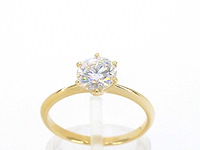 Gouden ring met een briljant geslepen diamant van 0.70 carat - afbeelding 1 van  7