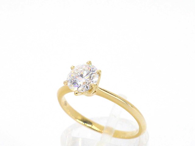 Gouden ring met een briljant geslepen diamant van 0.70 carat - afbeelding 4 van  7