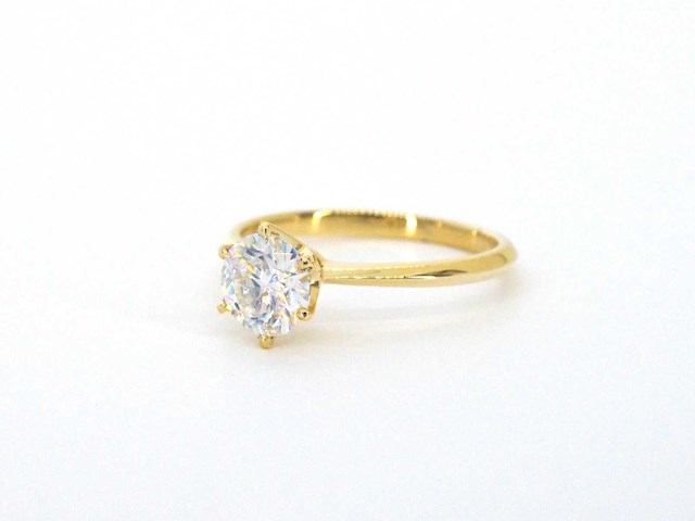 Gouden ring met een briljant geslepen diamant van 0.70 carat - afbeelding 5 van  7