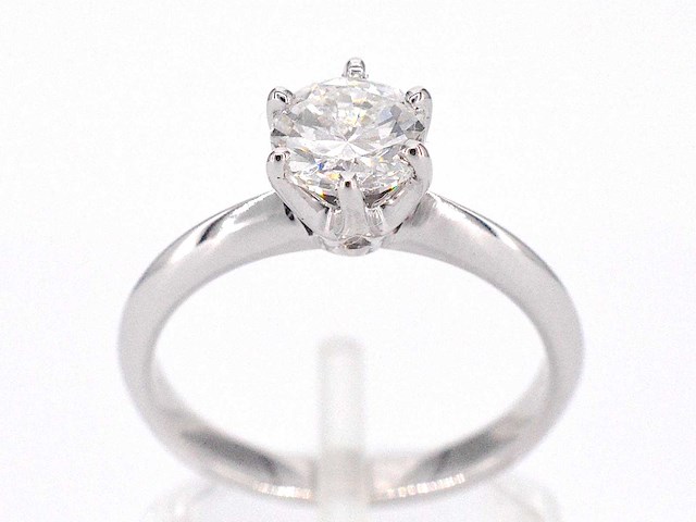 Gouden ring met een briljant geslepen diamant van 1.00 carat - afbeelding 1 van  9