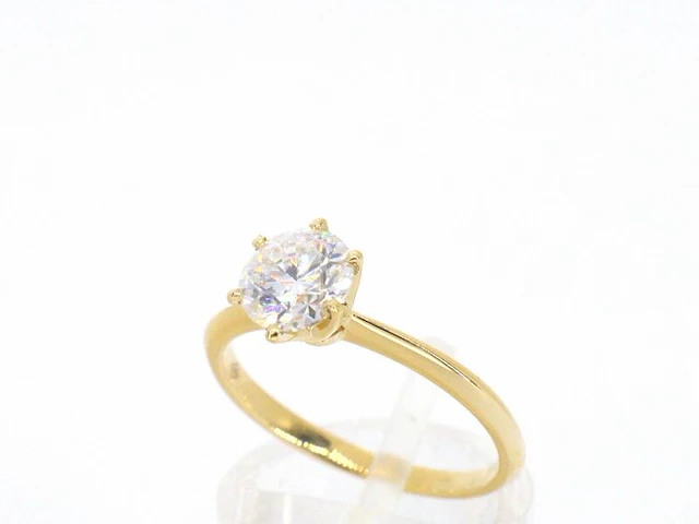 Gouden ring met een briljant geslepen diamant van 1.00 carat - afbeelding 6 van  12