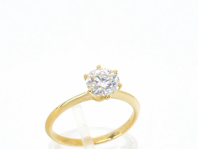 Gouden ring met een briljant geslepen diamant van 1.00 carat - afbeelding 7 van  12
