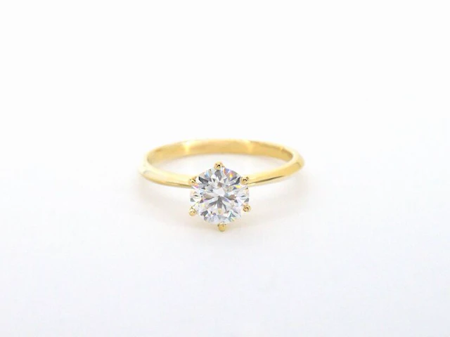 Gouden ring met een briljant geslepen diamant van 1.00 carat - afbeelding 9 van  12