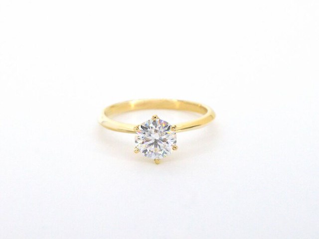 Gouden ring met een briljant geslepen diamant van 1.50 carat - afbeelding 7 van  10