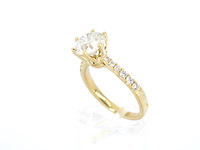 Gouden ring met een briljant geslepen diamant van 2.80 carat - afbeelding 2 van  7