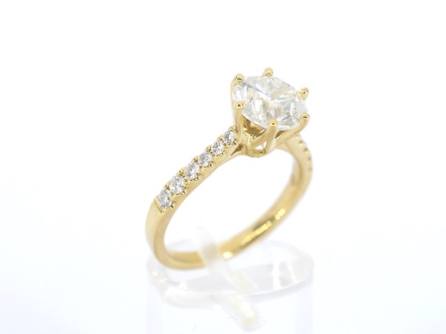 Gouden ring met een briljant geslepen diamant van 2.80 carat - afbeelding 3 van  7