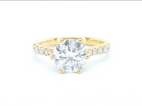 Gouden ring met een briljant geslepen diamant van 3.00 carat, goud