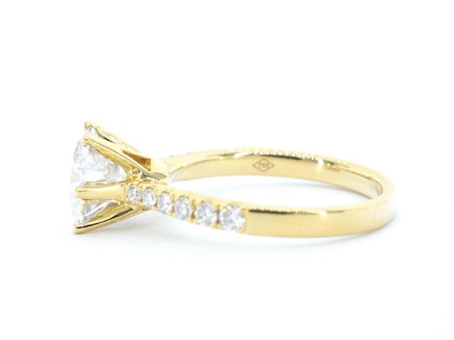 Gouden ring met een briljant geslepen diamant van 3.00 carat, goud - afbeelding 6 van  9