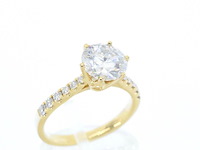 Gouden ring met een briljant geslepen diamant van 3.00 carat, goud - afbeelding 7 van  9