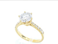 Gouden ring met een briljant geslepen diamant van 3.00 carat, goud - afbeelding 8 van  9