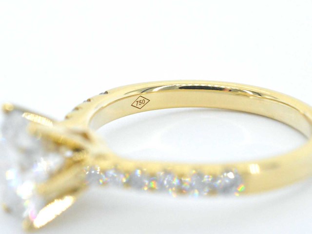 Gouden ring met een briljant geslepen diamant van 3.00 carat - afbeelding 2 van  10
