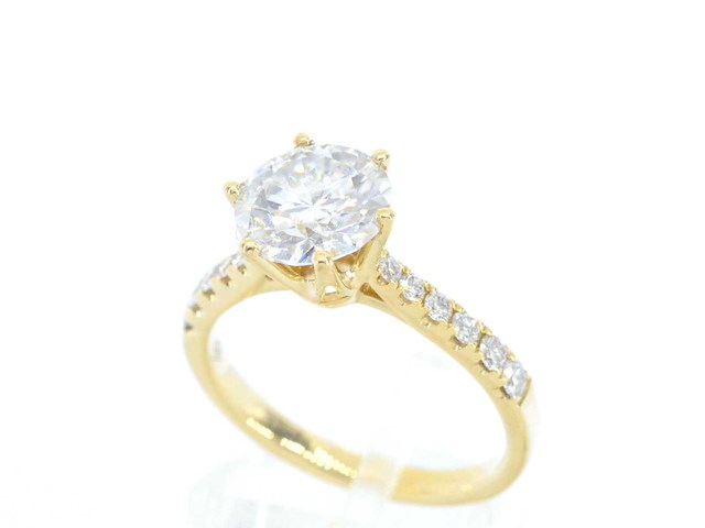Gouden ring met een briljant geslepen diamant van 3.00 carat - afbeelding 5 van  10