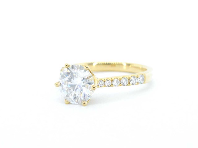 Gouden ring met een briljant geslepen diamant van 3.00 carat - afbeelding 10 van  10