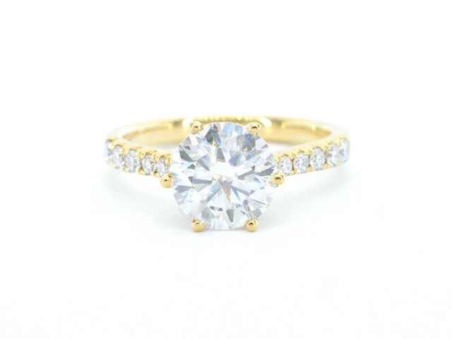 Gouden ring met een briljant geslepen natuurlijke diamant van 3.00 carat - afbeelding 8 van  11