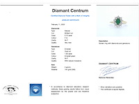 Gouden ring met een groene ovale smaragd en natuurlijke diamanten - afbeelding 3 van  9