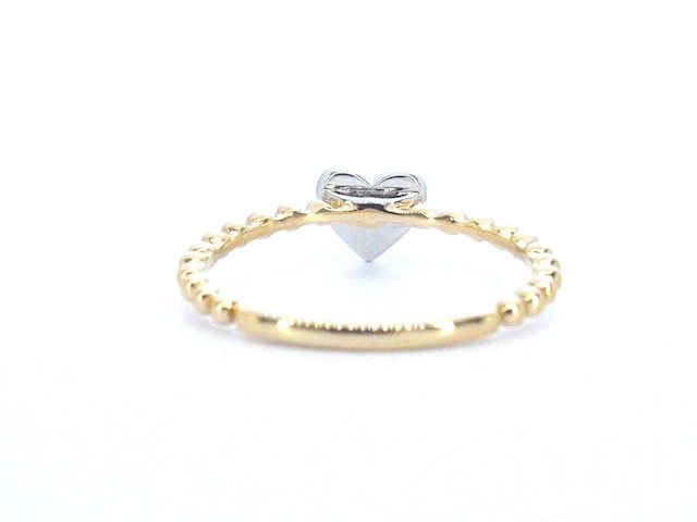 Gouden ring met een hartje vol gezet met diamanten - afbeelding 6 van  8