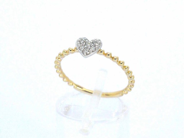 Gouden ring met een hartje vol gezet met diamanten - afbeelding 5 van  10