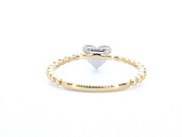 Gouden ring met een hartje vol gezet met diamanten - afbeelding 7 van  10