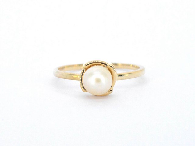 Gouden ring met een parel - afbeelding 7 van  10