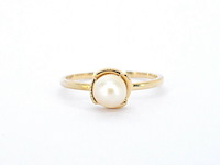 Gouden ring met een parel - afbeelding 7 van  10