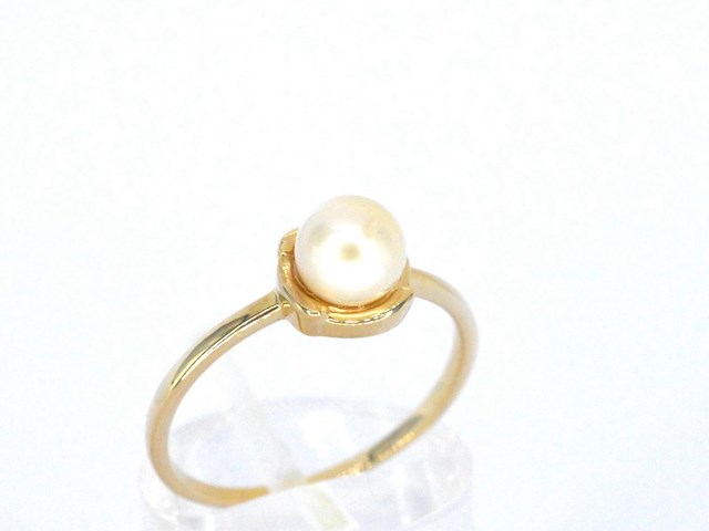 Gouden ring met een parel - afbeelding 6 van  11