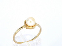 Gouden ring met een parel - afbeelding 6 van  11