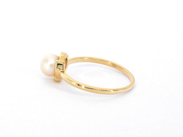 Gouden ring met een parel - afbeelding 7 van  11