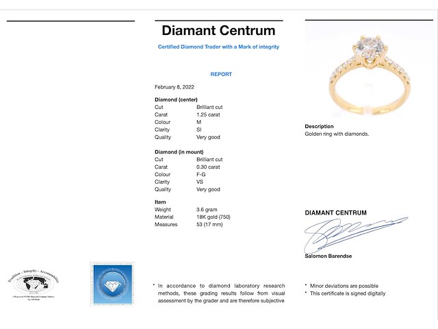 Gouden ring met grote diamant - afbeelding 4 van  10